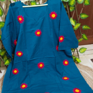 স্লাব কটন এর উপর  হাতের কাজ করা ওয়ান পিস